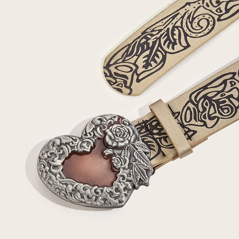 فاسق نمط شخصية الرجعية تنقش سماع حزام Y2K حار فتاة تنوعا القوطية للجنسين أحزمة للنساء الرجال الفاخرة جان زنار