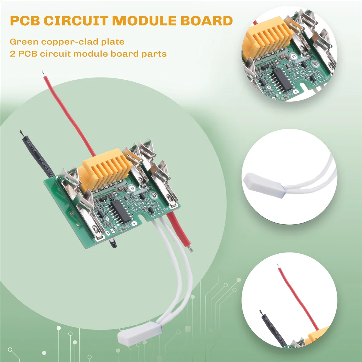 BVBV 2 Buah Bagian Papan Modul Sirkuit PCB 18V Chip Baterai Pengganti Papan PCB untuk Makita BL1830 BL1840 BL1850 LXT400