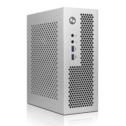 Gabinete de Computador Mini ITX SKTC A09, Pequeno Formato em Aço, Suporte para Placa-Mãe ITX e FLEX ATX / Pequeno 1UPSU