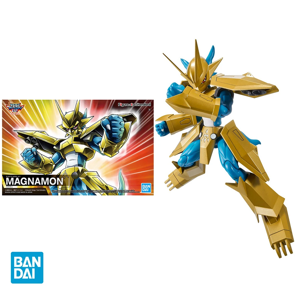 Bandai Original Digimon Adventure Magnamon FRS Anime Figure Model Assembly Action Figure Gifts Collectible Figure-rise for Kids