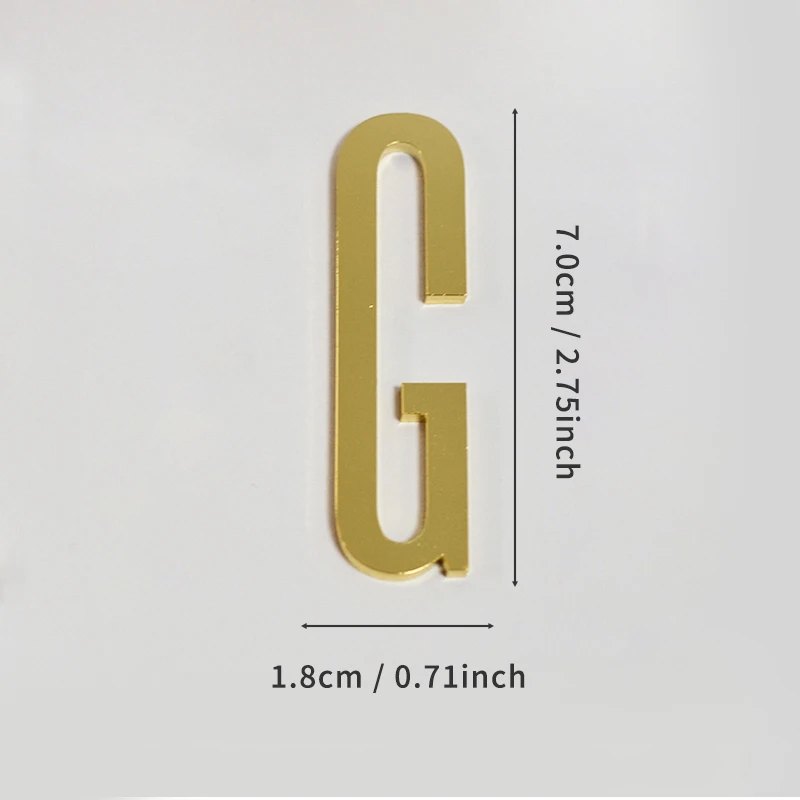 Goldene selbstklebende Hausnummern aus Metall mit englischen Alphabet-Buchstaben für Wohnung, Zimmer, Tür, Tisch, Briefkasten, Zahlenaufkleber, 7 cm – Detail 13