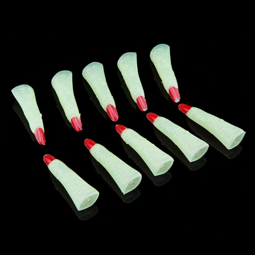 10PCS Halloween Witch Fingers Fake Nails Luminous Glow-in-the-Dark Spooky Scary Witches Fingers Party Props Costume Fingers