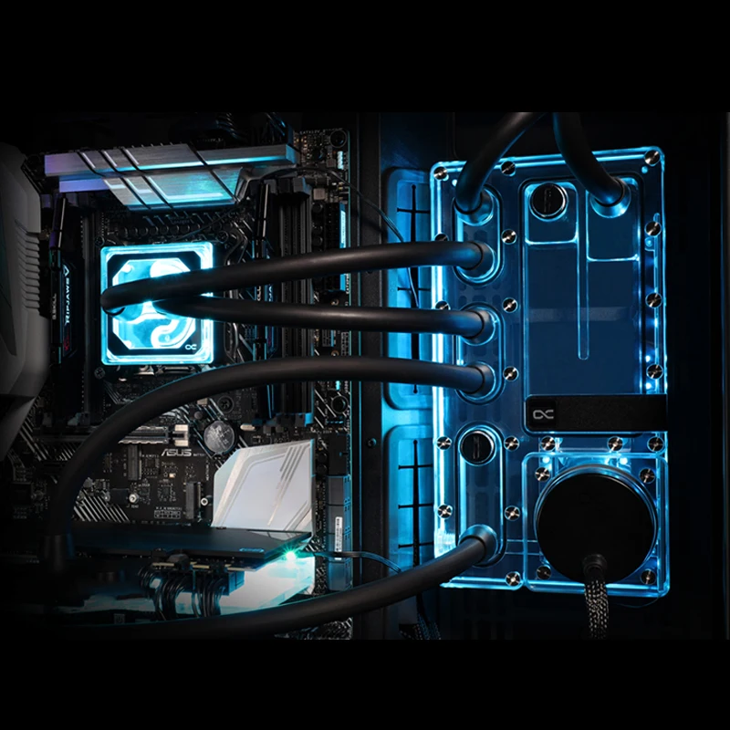 

Alphacool Core Distro Plate 360 левый/правый, резервуар hRGB, G1/4", акриловый универсальный резервуар для воды для комплексных водяных петель