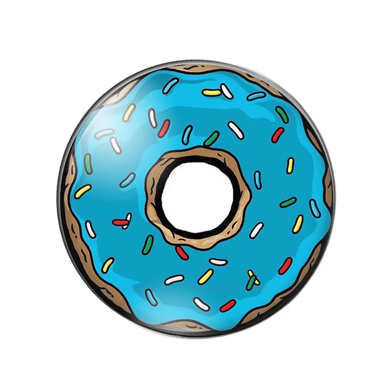 New Delicious donuts paintings 10pcs 12mm/18mm/20mm/25mm Round photo glass cabochon demo flat back Making findings