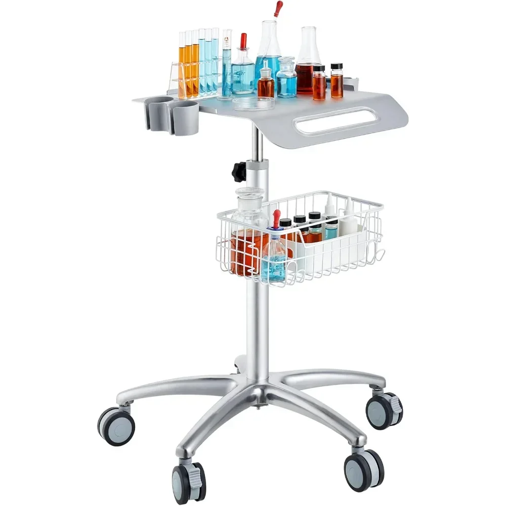 

Medical Cart, Salon Cart with Wheels,Mobile Trolley Cart 26.77"-42.91" Height Adjustable, Metal Salon Stations for Hair Stylist