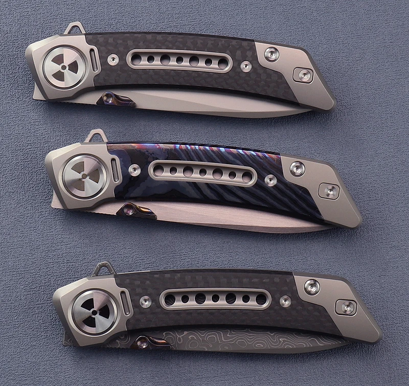 JR9610 TC4 zirconium Dama CF handle Flipper M390 steel blade outdoor camping hunting pocket kitchen fruit folding knife EDC tool