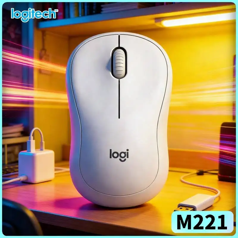 Logitech M221 Ergonomic Wireless Mouse - Light Design, 2.4GHz Link, Soft Clicks, Multi-Brand Notebooks