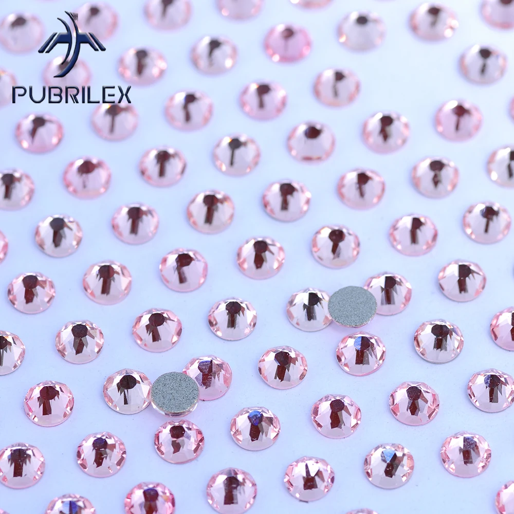 

PUBRILEX 2088NoHF SS10-SS40 8big 8small Light Rose Charm Rhinestones Cold Non Hotfix Crystal Strass Stones For Bags Jewelry