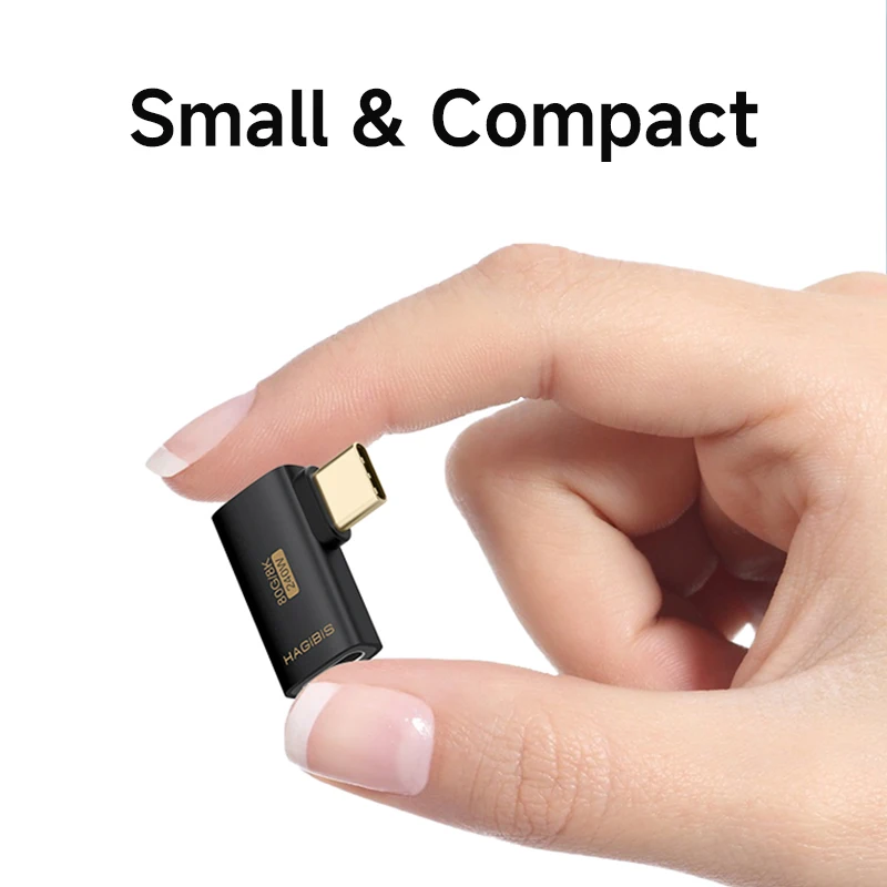 Hagibis USB C إلى C محول 90 درجة الزاوية اليمنى محول 80Gbps USB4 كابل بيانات تمديد لأجهزة الكمبيوتر المحمول Thunderbolt 5/4 iPhone 17