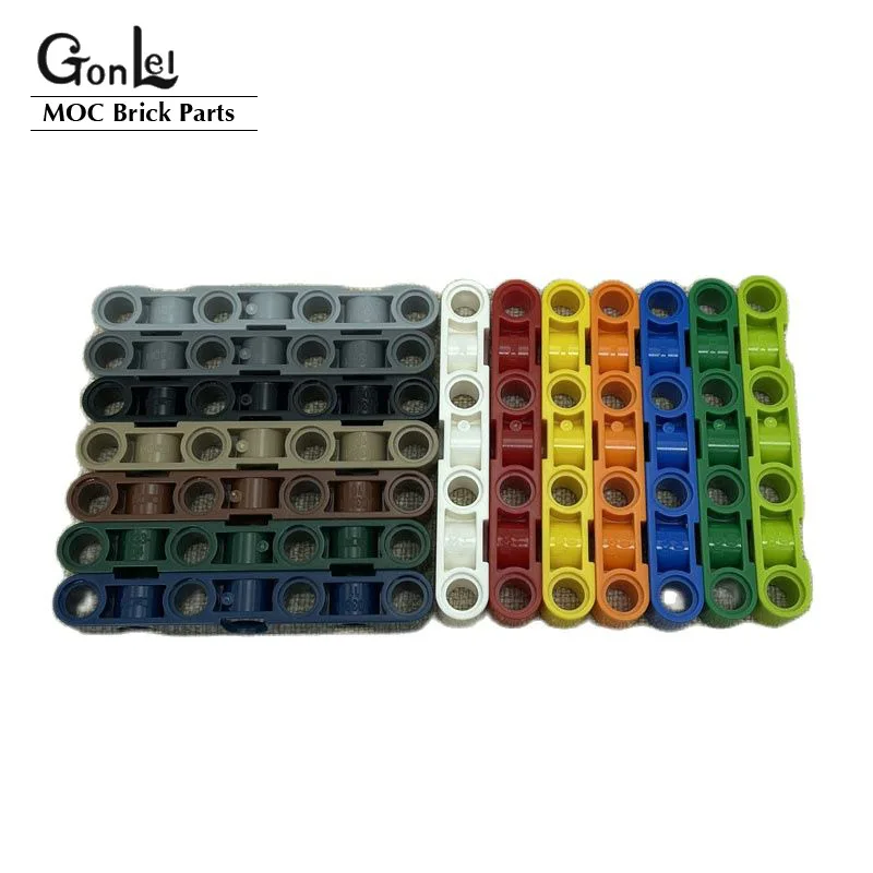 NEW 10Pcs/lot Technical Beam 1x7 Thick with Alternating Pins Holes MOC 2391 Building Blocks Parts fit for Cars Truck Pillar Toys