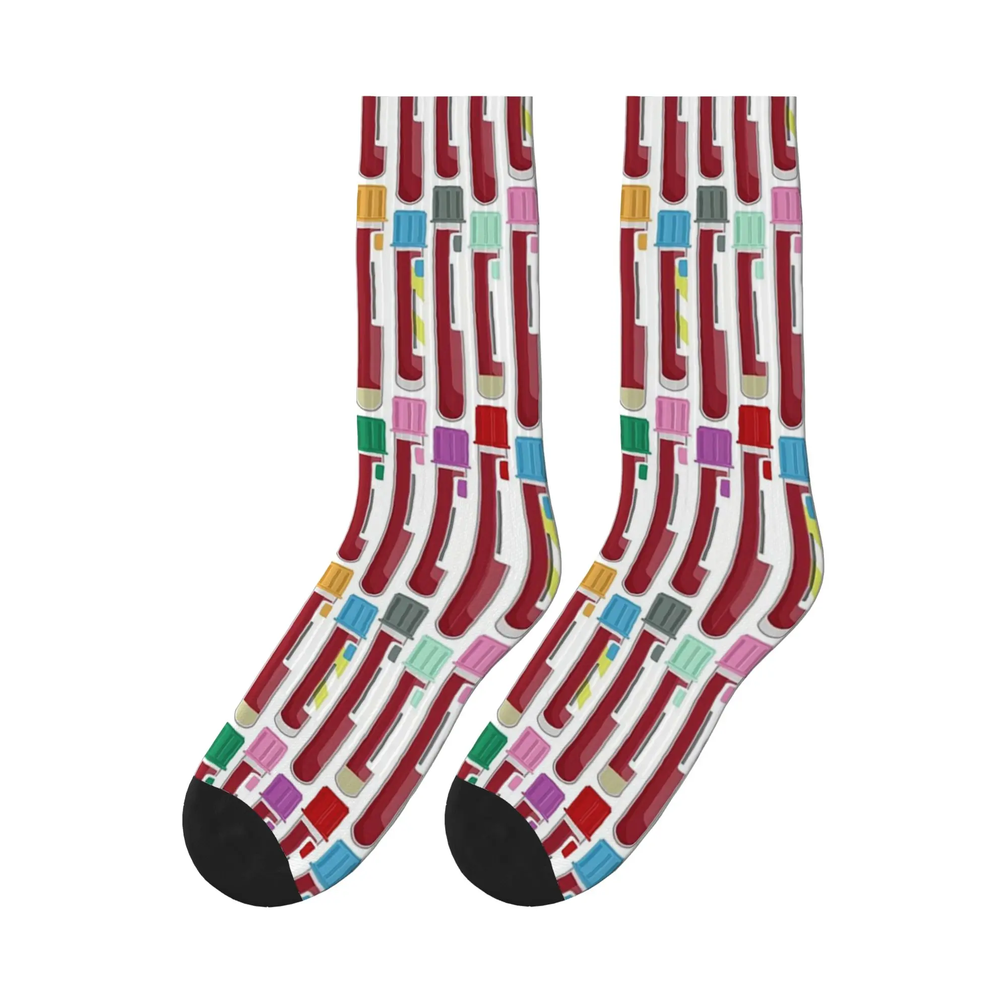 

Phlebotomy Blood Tubes Sports Socks Super Soft Stockings All Season Long Socks for Man's Woman's Birthday Present