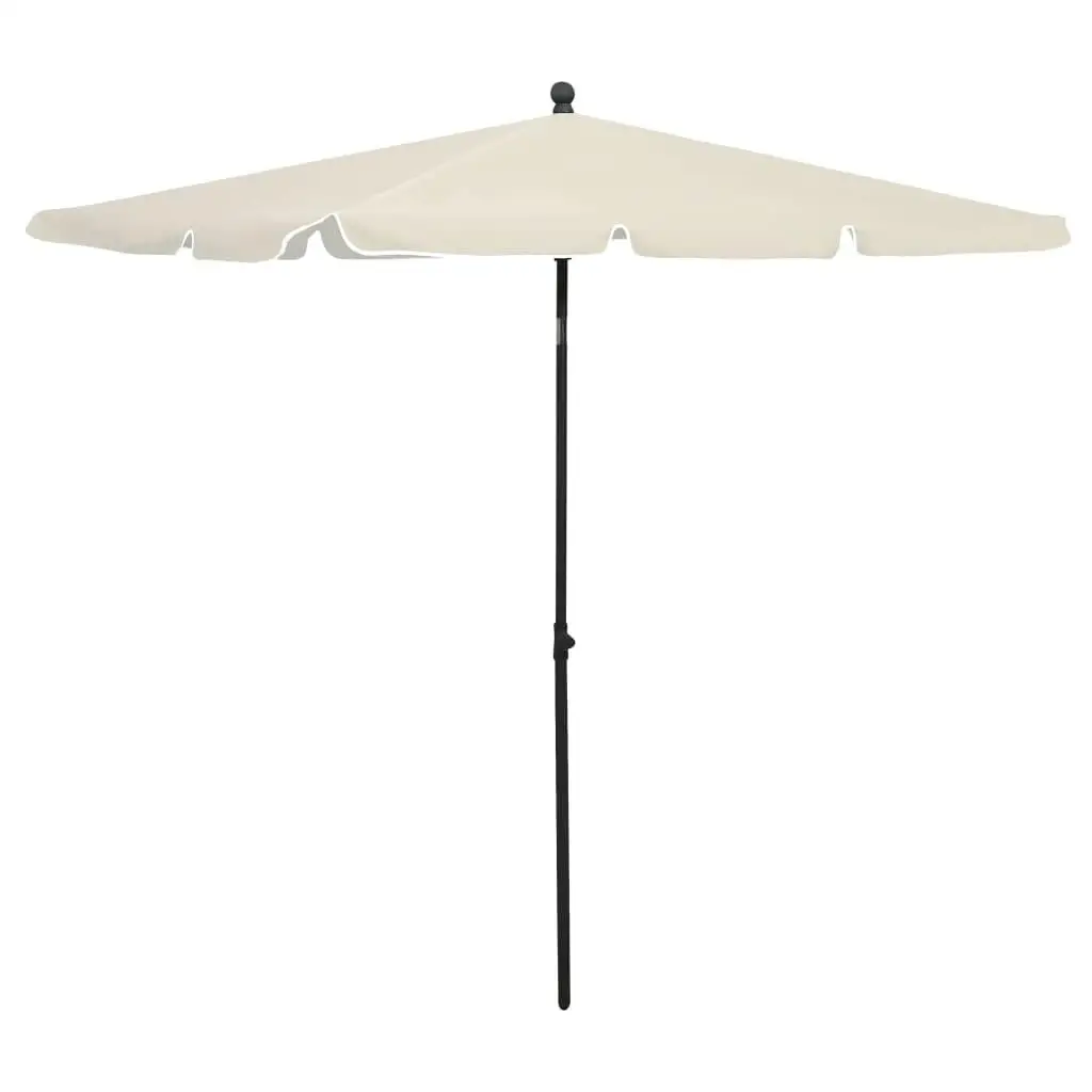 82.7x55.1 Inch Sand Garden Parasol with Durable Pole - Outdoor Sunshade Umbrella