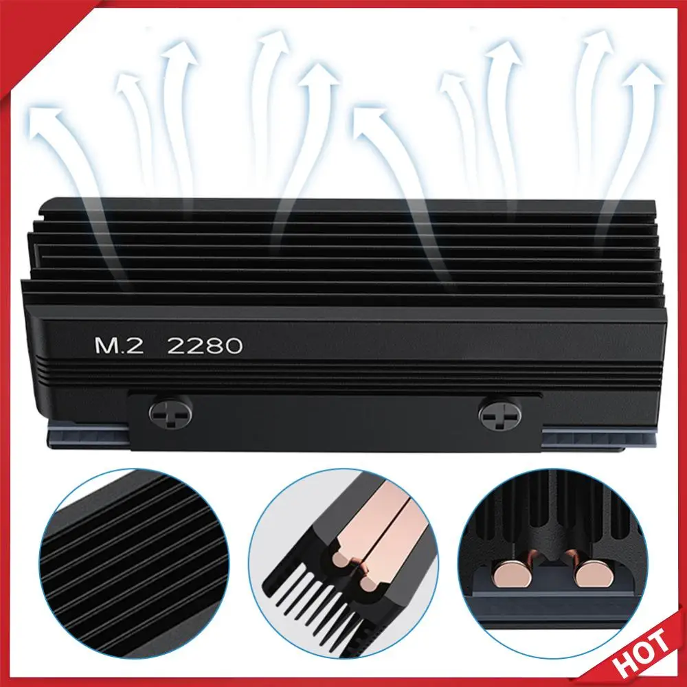 

M.2 SSD Heatsink with Thermal Silicone Pad Solid State Drive Radiator SSD Cooler Gasket for M.2 NVMe 2280 SSD