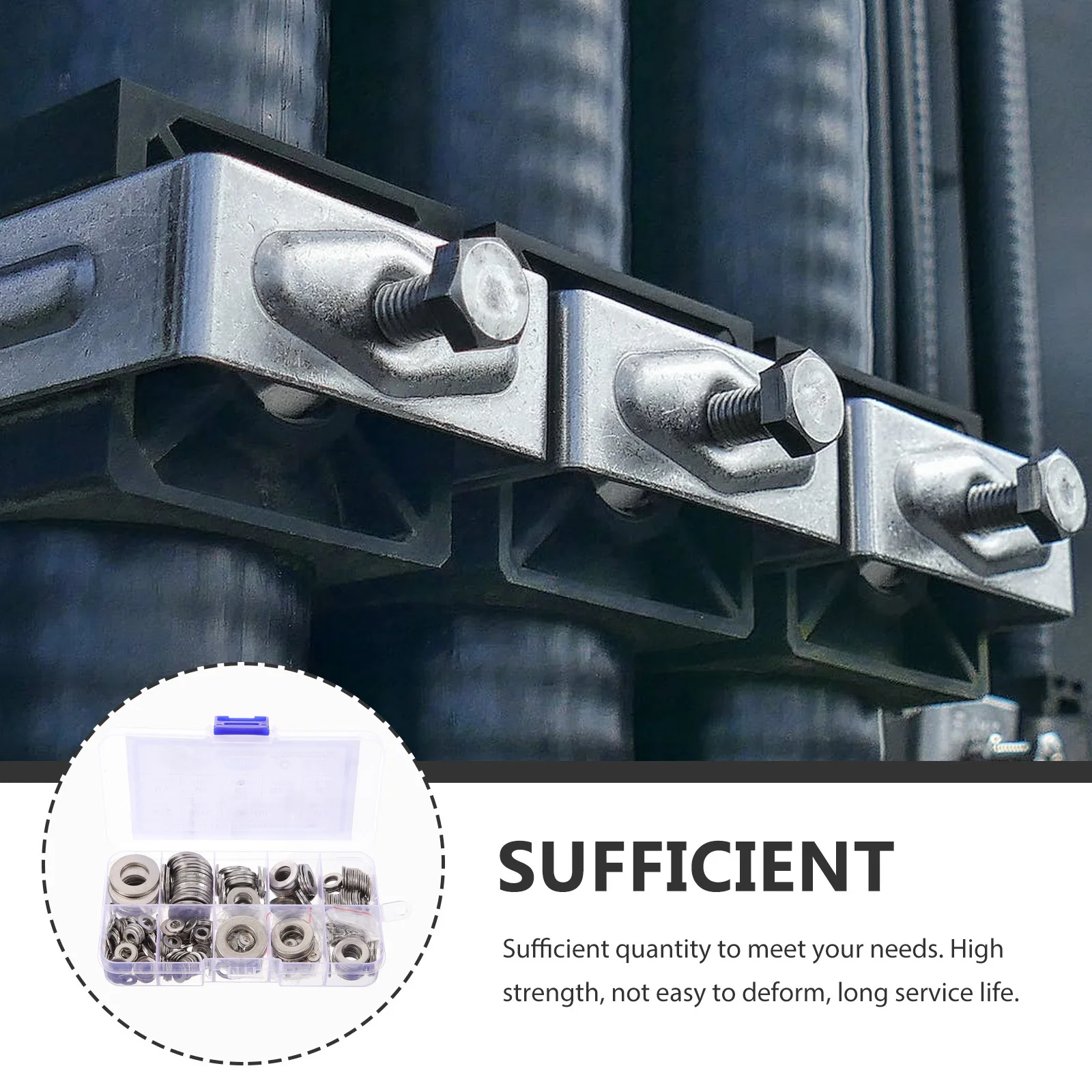 

1 Set Stainless Steel Flat Washers Assortment Kit Anti-Rust Wear-Resistant Precision Metal Gaskets For Mechanical Equipment