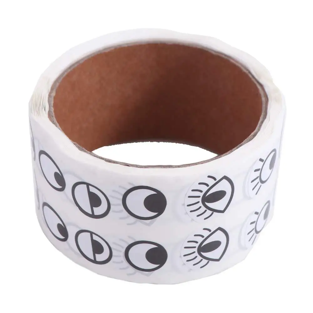 1000 uds/rollo de pegatinas autoadhesivas Premium para ojos, Mini pegatinas reutilizables en forma de ojo para regalo, manualidades, diseños en blanco y negro