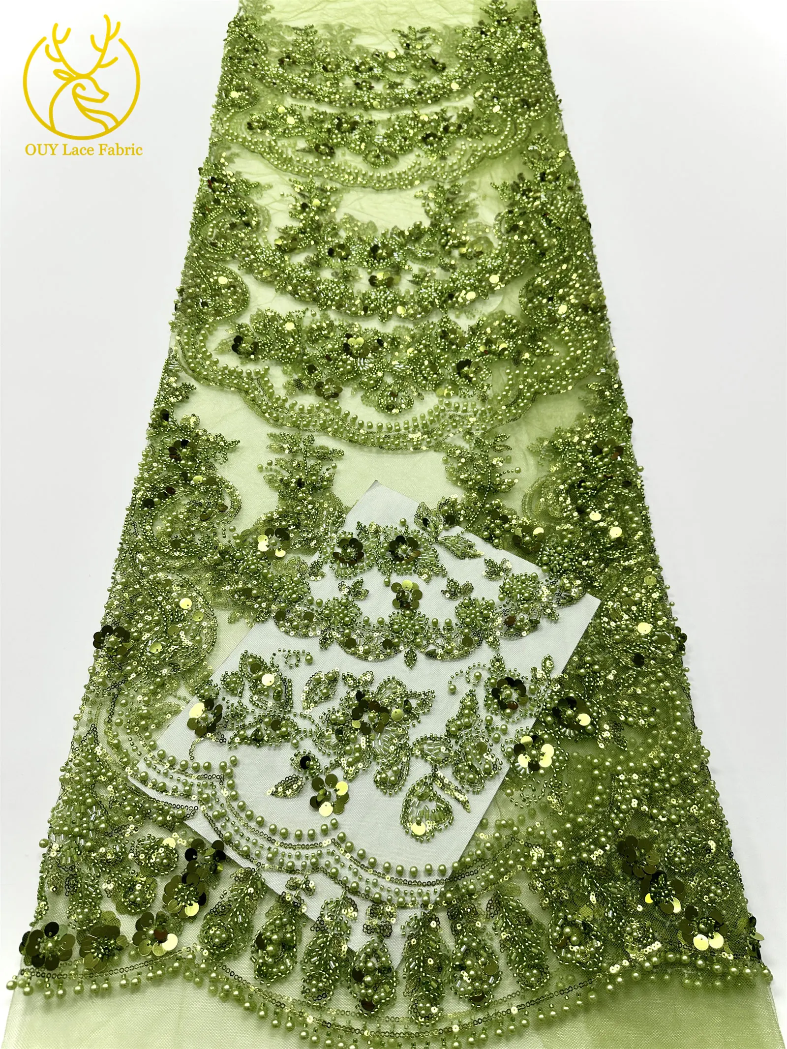 African Luxury Gold Beaded Lace Fabric 2025 High Quality French Nigerian Mesh Sequin Lace Fabric Ladies Wedding Dress Sewing 5Y