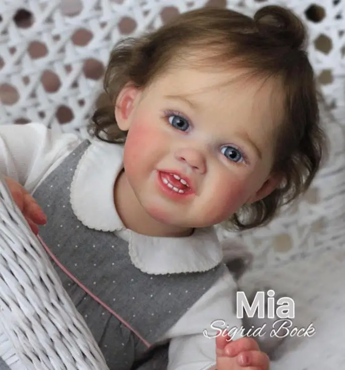 NPK 30inch Reborn Doll Kit Mia with Connetors and Cloth Body Unfinished Unpainted Doll Parts DIY Blank Doll Kit