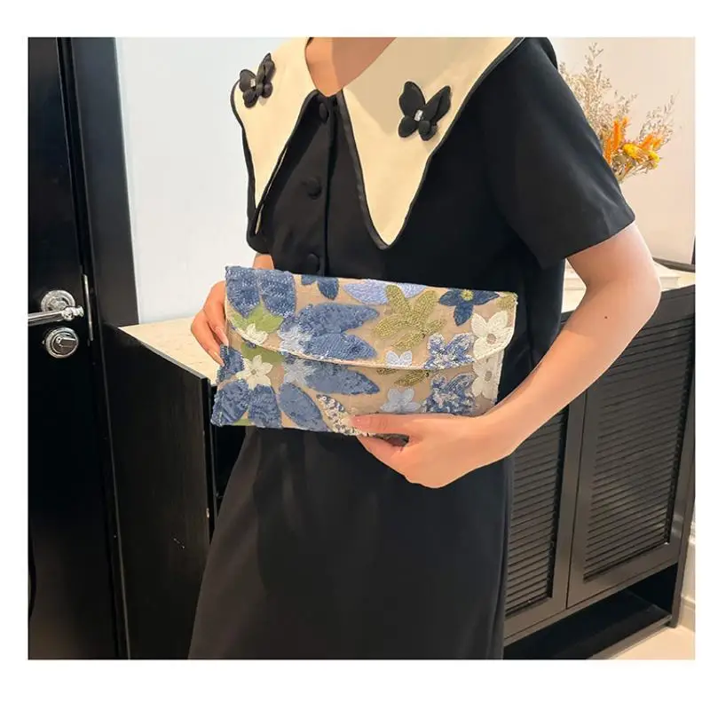1 Stück Glitzernde Elegante Party-Handtaschen Stilvolle Pailletten-Abendclutches Perlenbesetzte Exquisite Blumenstickerei-Taschen für den Abend – Detail 16