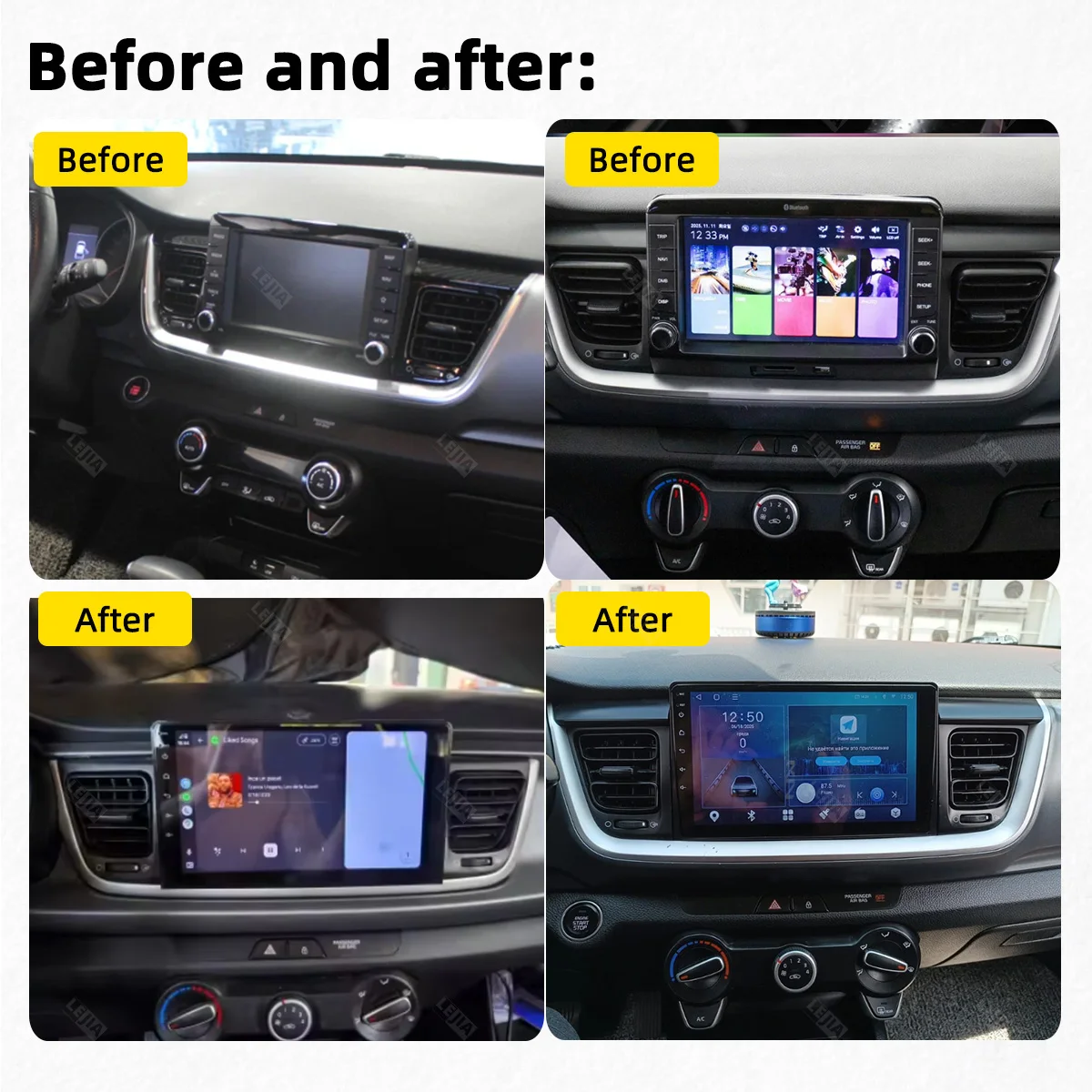 Carplay Car Radio For Kia Rio Stonic YB 2016 - 2023 Car Multimedia Android GPS Navigation Autoradio 2 Din Head Unit Stereo DSP