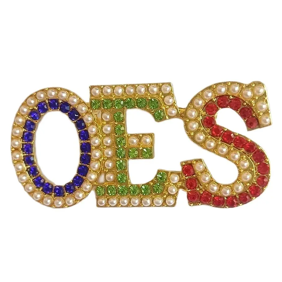 Oriental Star Women's Letter OES Emblem Freemason Order Women's Member brooch jewelry