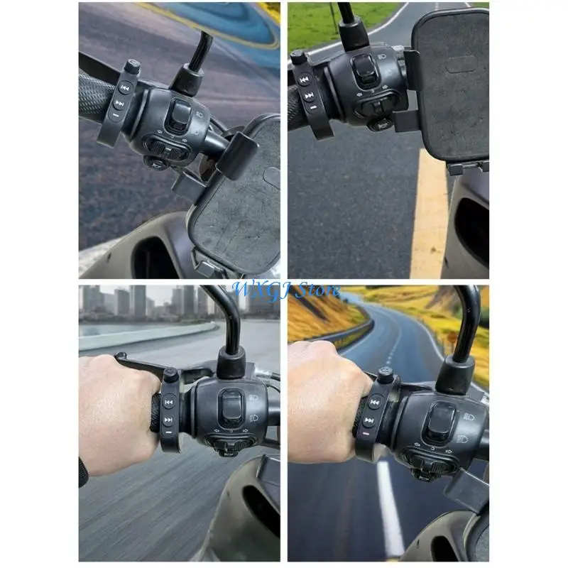 37JE Multiple Mount IPX6 Impermeable Radio Manager for Cycle Motorbike Steering with Virtual Assistant Support