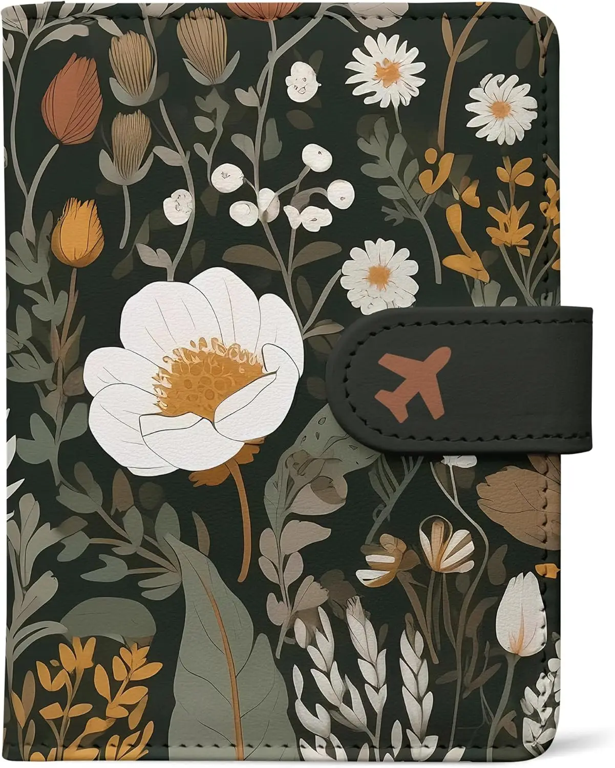 

Стильный кожаный чехол для паспорта с защитой от RFID, магнитной застежкой и петлей для ручки для путешествий