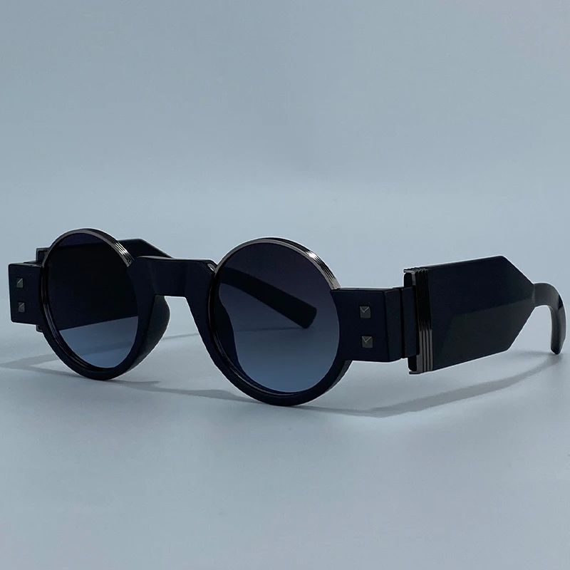 Kleine Runde Steampunk-Sonnenbrille für Herren 2026 Luxusmarke Y2K Punk Sonnenbrillen für Männer Retro Fahrbrille UV400 Schutz – Detail 11