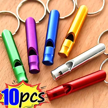 5/10pcs 캠핑 하이킹 야외 도구 훈련 휘파람 선물에 대 한 다기능 알루미늄 긴급 생존 휘파람 키 체인