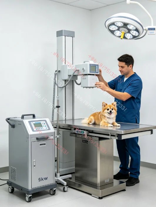 

5KW Portable Mobile Veterinary Digital X Ray Machine with Flat Panel Detector for Animal & Human Imaging