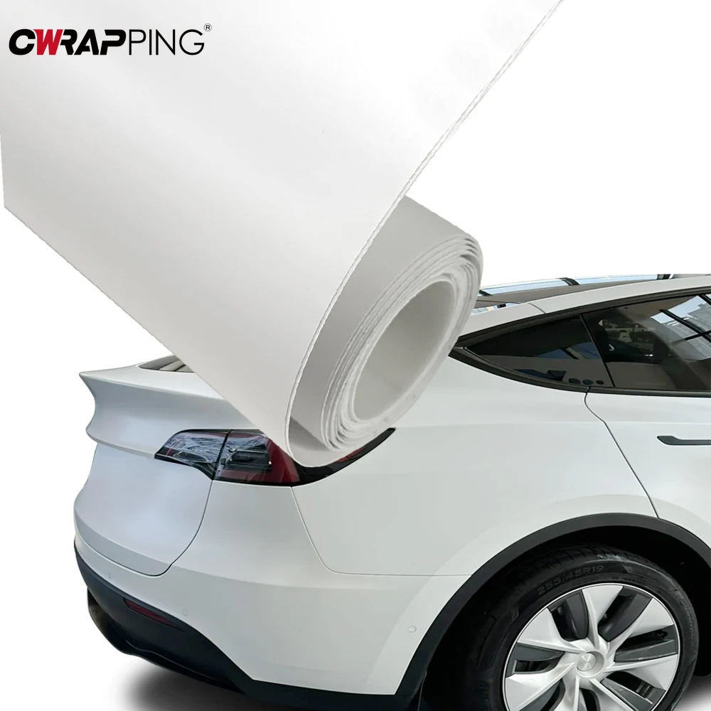 ماتي الأبيض عصا جسم السيارة ماتي الفينيل فيلم ملصق مضاد للمياه السيارات الجسم تغيير لون الفيلم للدراجات النارية اكسسوارات السيارات