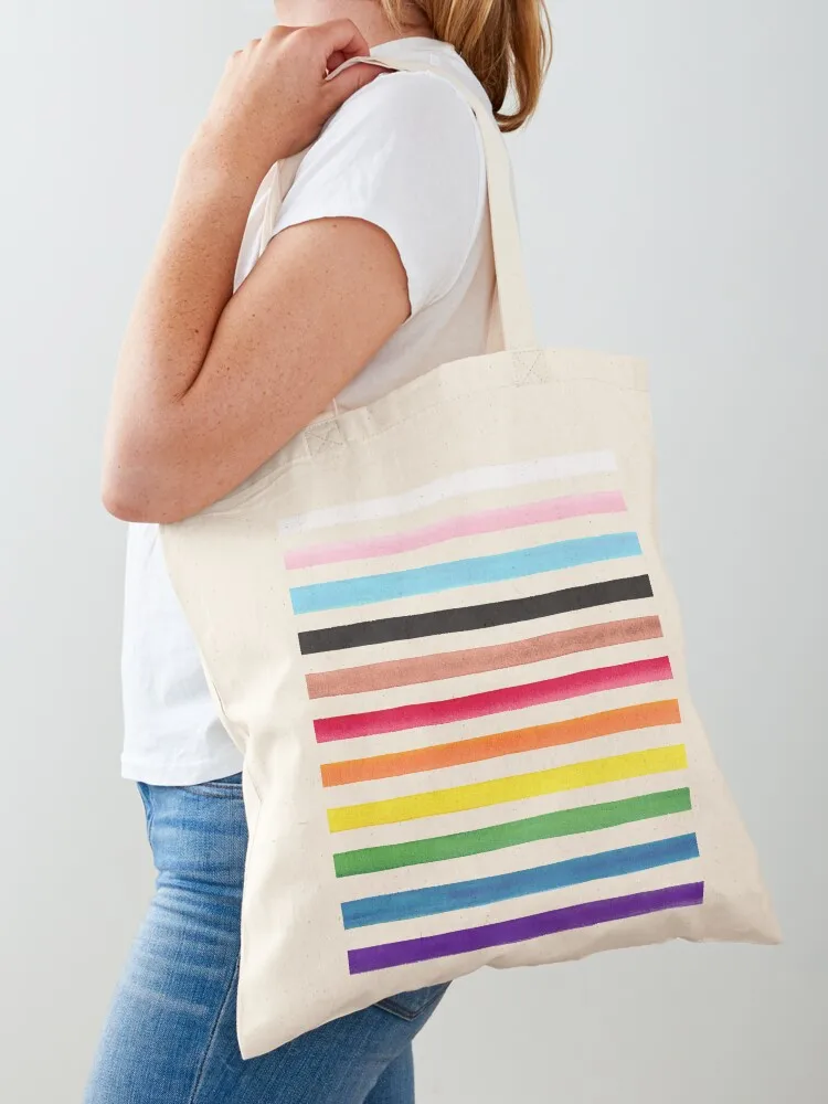 

Progress Pride Stripes Tote Bag sac pour femme university shopper bag shopping bags foldable Custom bag