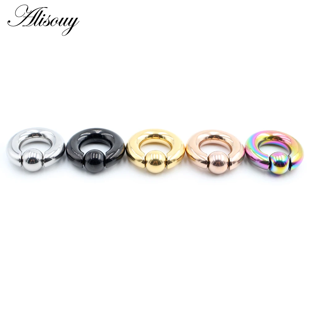 Alisouy 1pc Surgical Steel Captive Hoop Rings BCR Ring Eyebrow Ear Tragus Piercing Nose Closure Nipple Bar Lips Body Jewelry