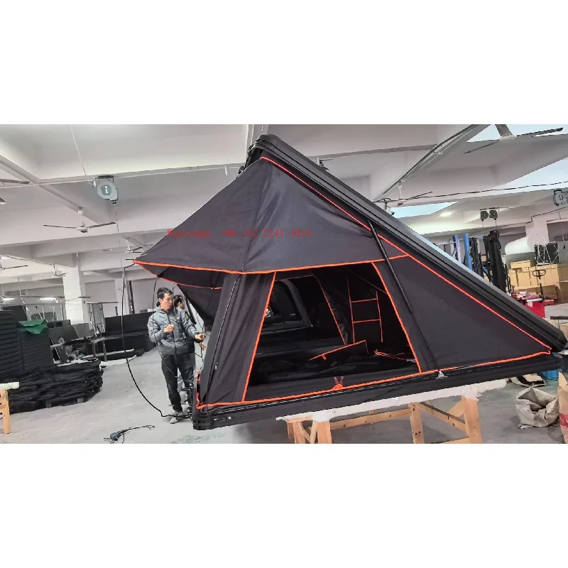 

Hongsheng Products Triangle Hard Shell Rooftop Tent, Waterproof for 4X4 Off-road Camping