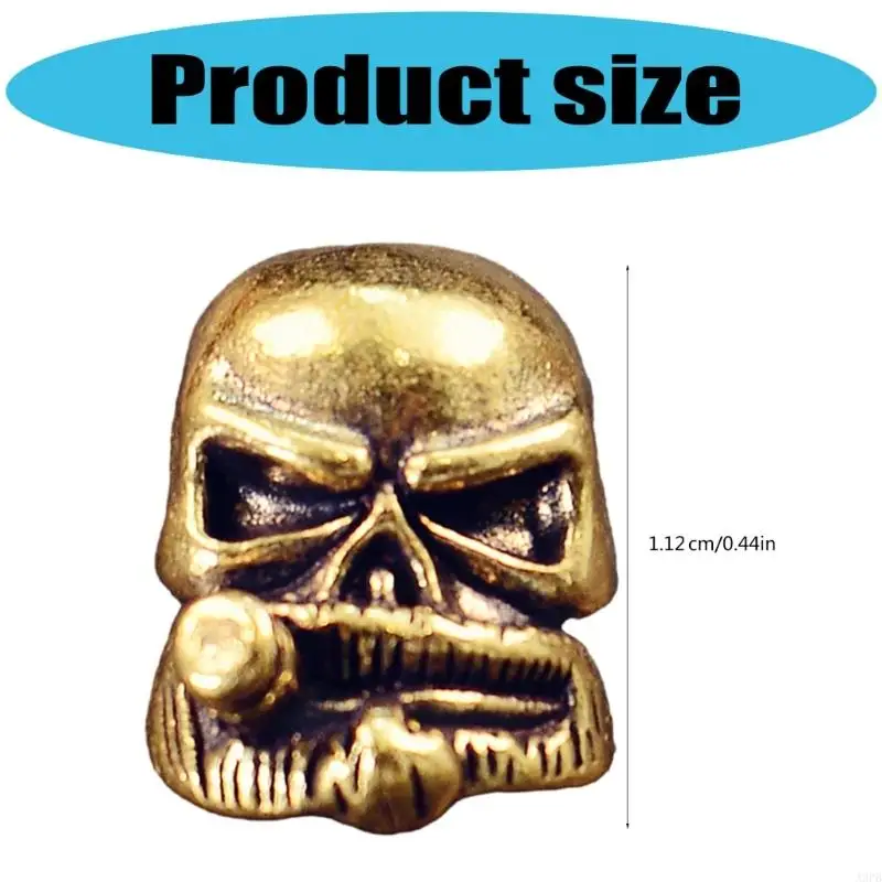 خرز جمجمة منحوت لصناعة إكسسوارات ساحرة فريدة ومقتنيات فنية ذات فتحات كبيرة لعشاق باراكورد #6