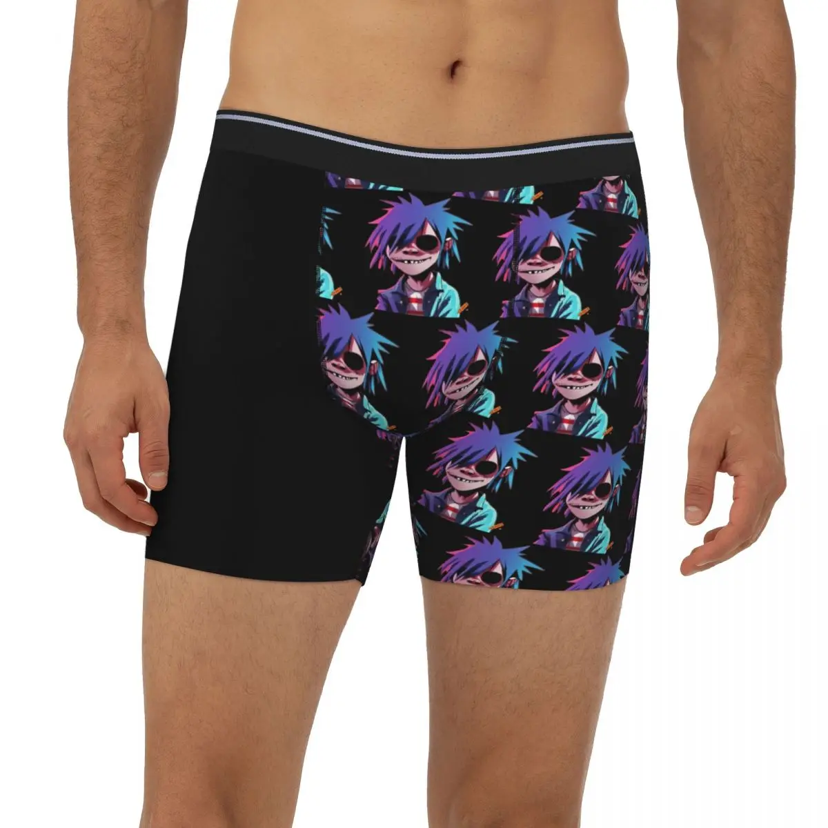 

Длинные трусы-боксеры Gorillaz, короткие мужские трусы, дышащее нижнее белье для мужчин, подарки бойфренду