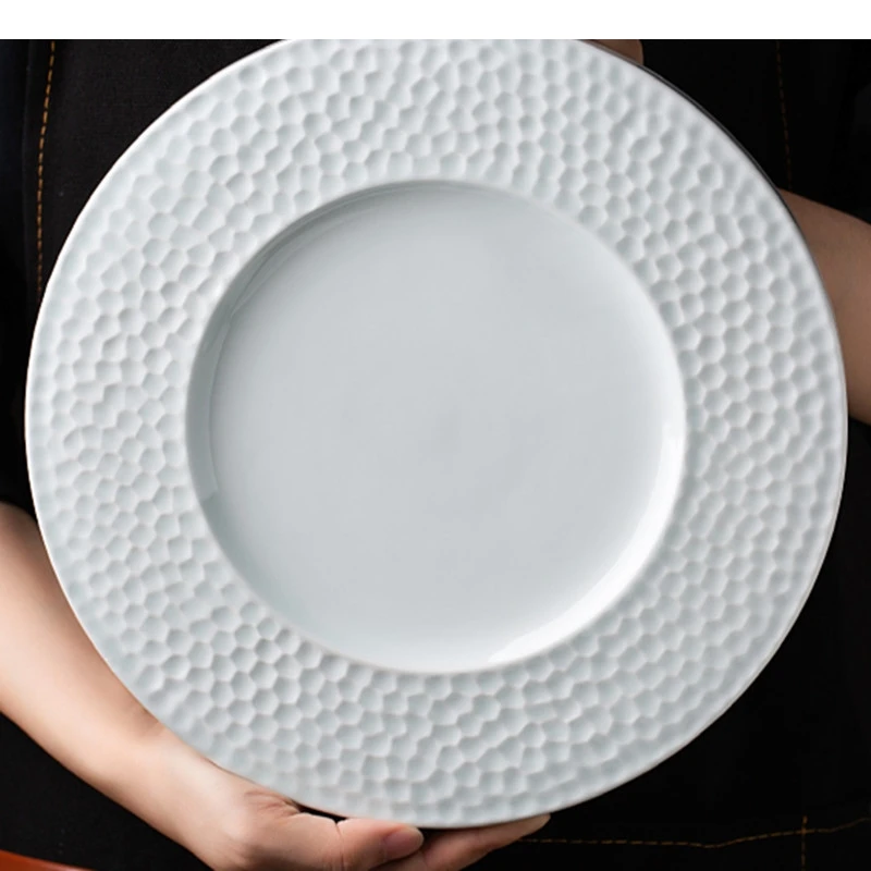 Nordic Hotel Steak Plate Ceramic Restaurant Main Course Sweet Product Home Kitchen White Tableware