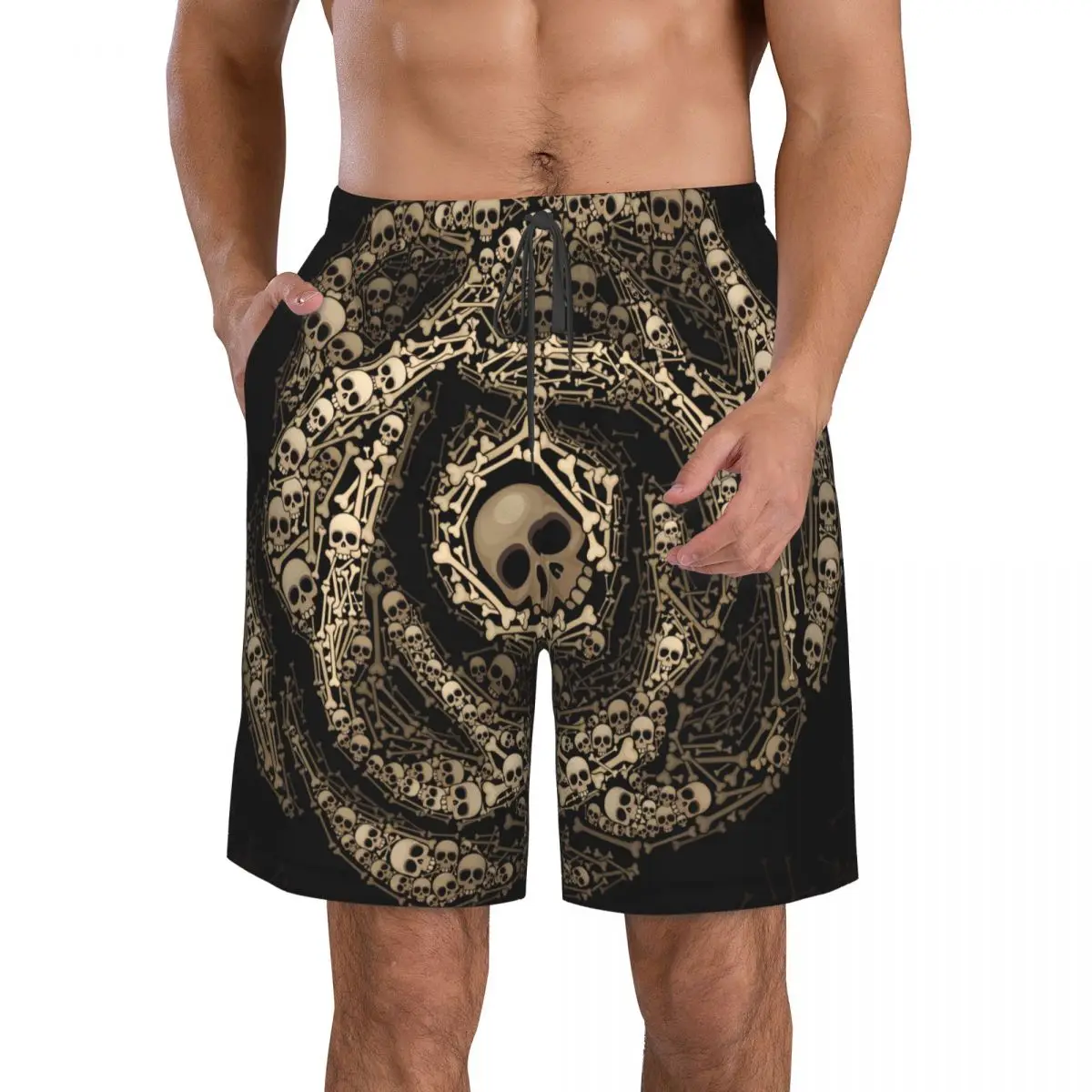 Mens Swimwear Swim Short Trunk Rose Skulls And Bones Beach Board Shorts Swimming Surffing shorts