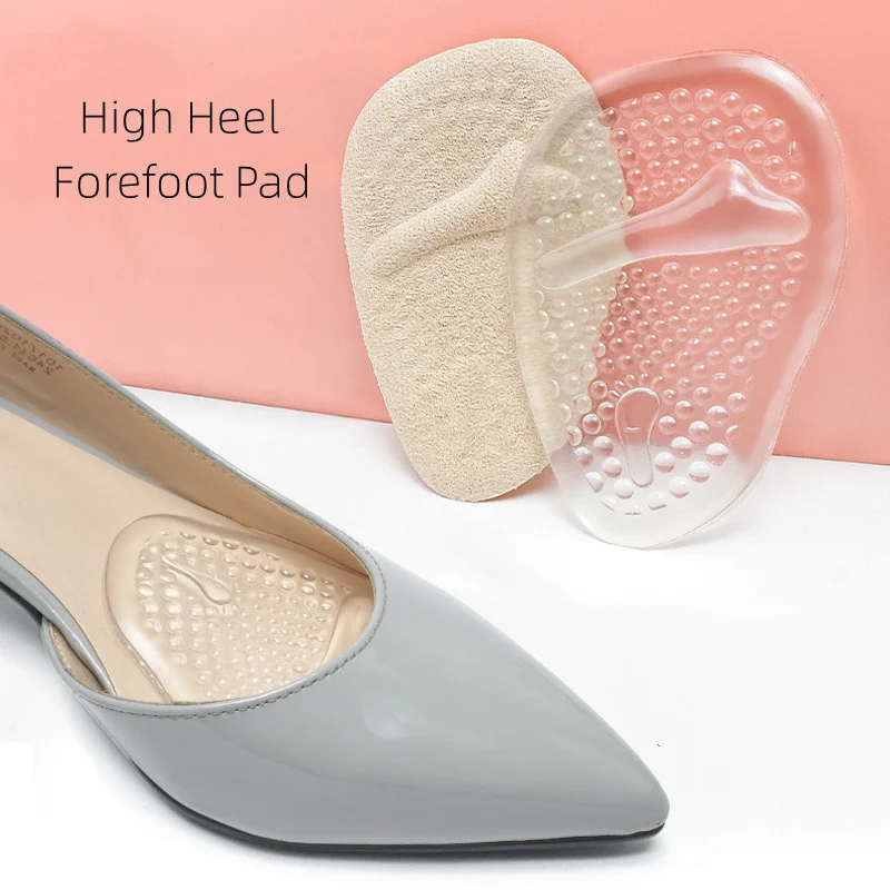 Silicone Women Half Insoles for High Heel Forefoot Anti-Slip Relieve Foot Pain Inserts Cushion Care Absorbs Shock Gel Shoes Pads