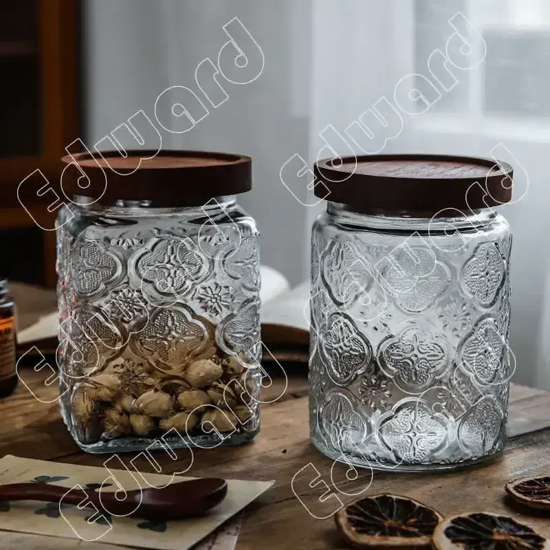 Jar Retro Style Glass Jars Bottles Nordic Style Glass Jars and Lids Household Use Glass Container Storage Containers Honey Jars