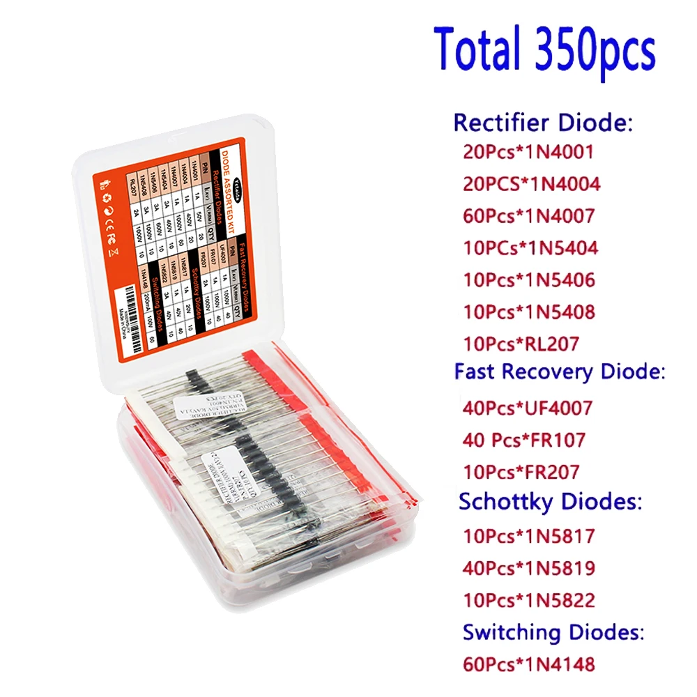 350PCS 14 Types Dio…