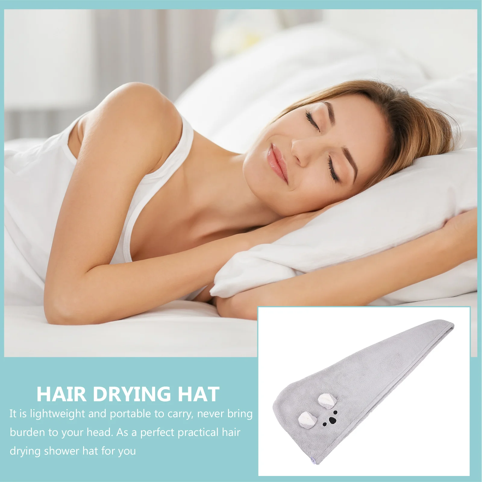 

Cute Cartoon Shower Hat Absorbent Hair Drying Towel Portable Lightweight Bathing Accessories Shower Hat Hair Drying Towel