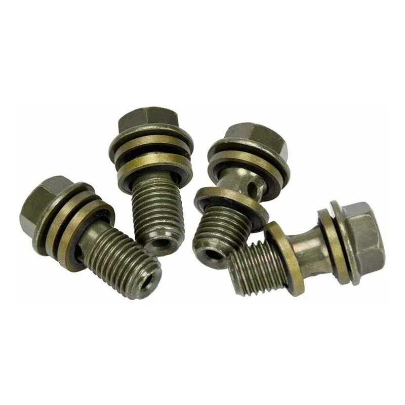 M10x1.25 / 1mm Universal For Brake Hose Caliper Master Cylinder Stainless Motorcycle Brake Caliper Banjo Bolt Oil Drain Screw