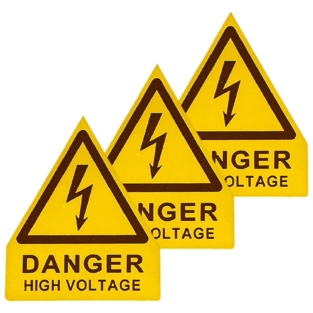 

3Pcs High Voltage Warning Sticker Safety Sign PVC Self-Adhesive Decal Easy Install Electrical Machinery Industrial Commercial