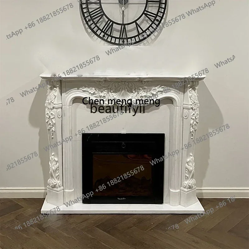 X A Marble Fireplace Stone Carving French Relief European Indoor American Curio Cabinet Decoration Stone Fireplace
