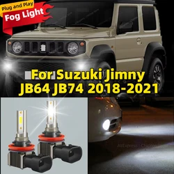2Pcs LED Car Front Fog Light Lamps 6000K Bulb For Suzuki Jimny JB64 JB74 2018 2019 2020 2021 Auto Accessory Plug and Play