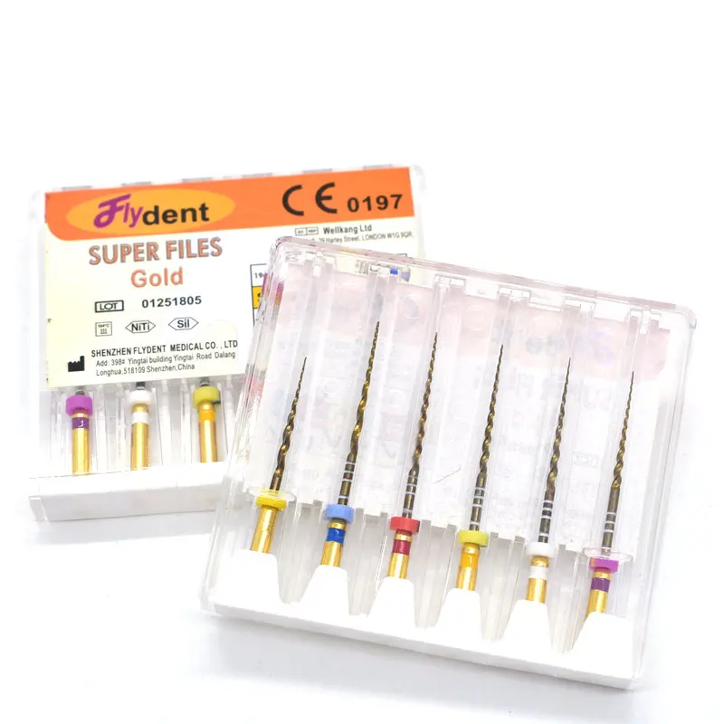 Dental Pro Endo Taper Gold Heat Activated Canal Root Files SX-F3 Super Files Gold Can Bend for Preparing Root Canal Treatment