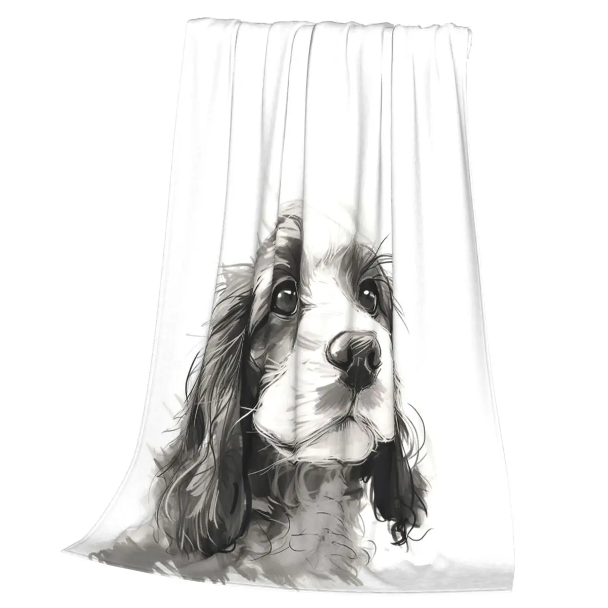 Cocker Spaniel Puppy Sugar-Coated Cuteness Blanket Flannel Throw Blanket Bedspread for Bed Living room Picnic Travel Home Sofa