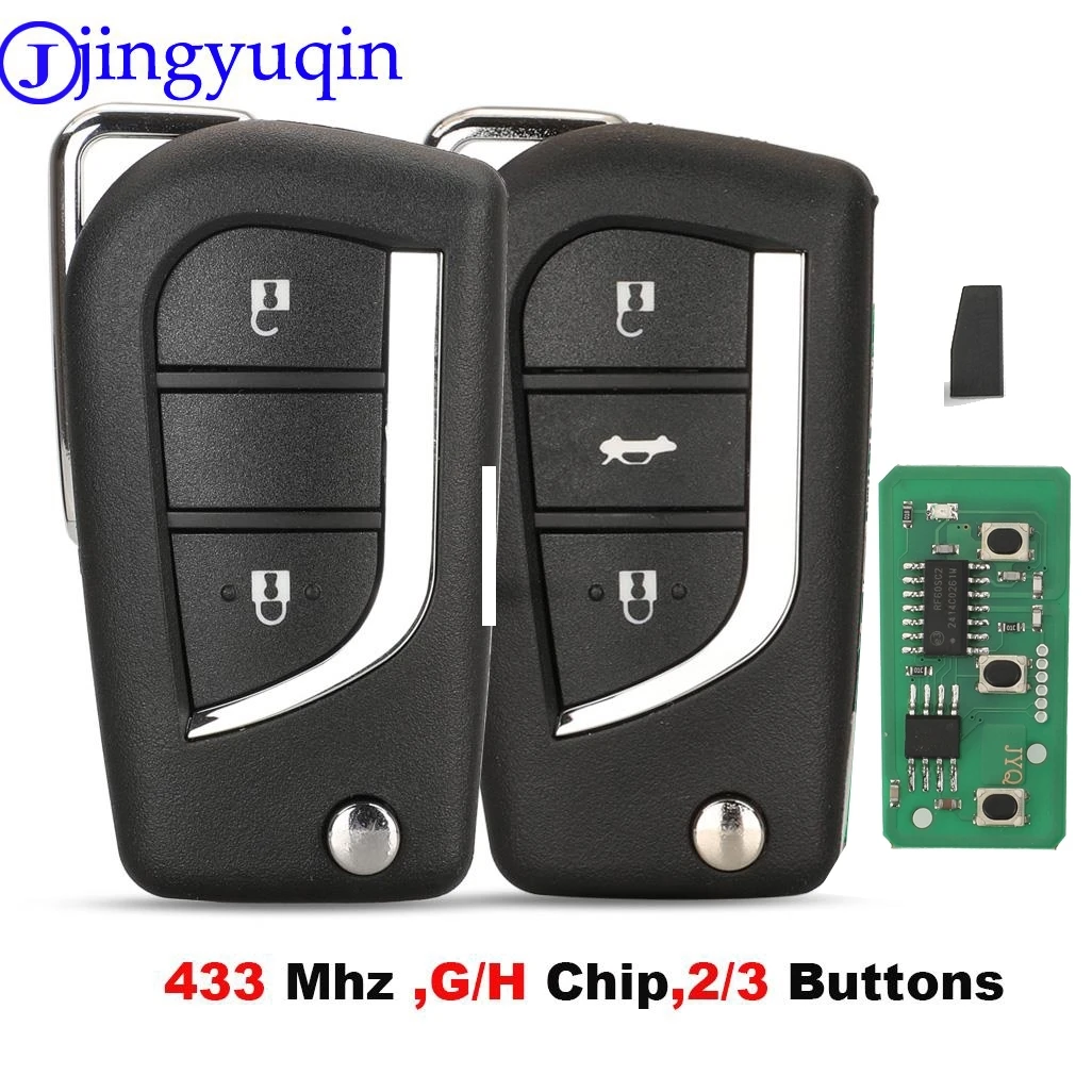 jingyuqin 433Mhz G/H Remote Car Key Control For Toyota Carrolla Yaris Verso Avensis AYGO For Peugeot 108 For Citroen C1 2013