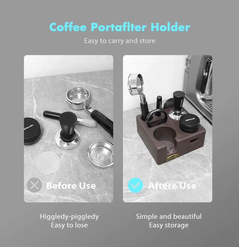 AliKisscafe Kaffee Tamper Station Siebträger Halter 51mm 54mm 57mm 58mm Für Delonghi Breville Espresso Zubehör barista Werkzeug – Detail 7
