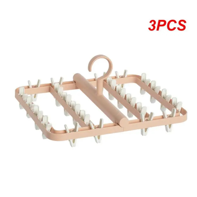 3PCS Folding Clothes Drying Rack Save Space Household Use Baby Socks Windproof Laundry Storage Supplies